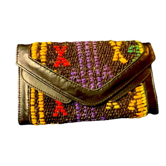 Handmade Woven Turkish Kilim Wallet Clutch, can Convert to Crossbody - Picture 2 of 16